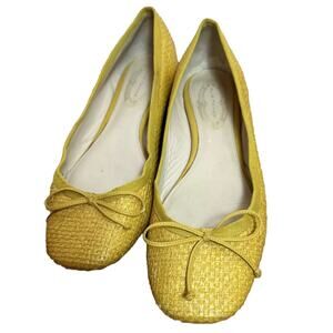Elie Tahari Yellow Bow Tie Ballet Flats 38 US‎ 7